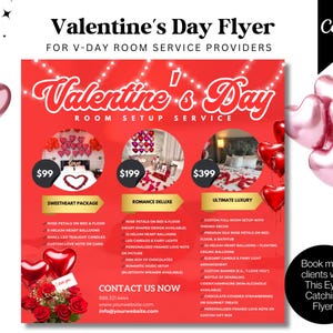 Valentine&#39;s Day Room Setup Flyer: Canva Template (Digital Download