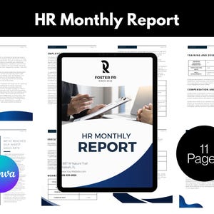 HR Monthly Report Template: Customizable Workforce Management (Canva Template)