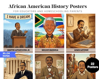 Black History Month Posters for Classroom | African American Leaders & History | Elementary School Decor, Digital Homeschool  Posters