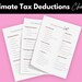 Small Business Tax Pre Kit// Tax Preparation Binder// Manage Your Small ...