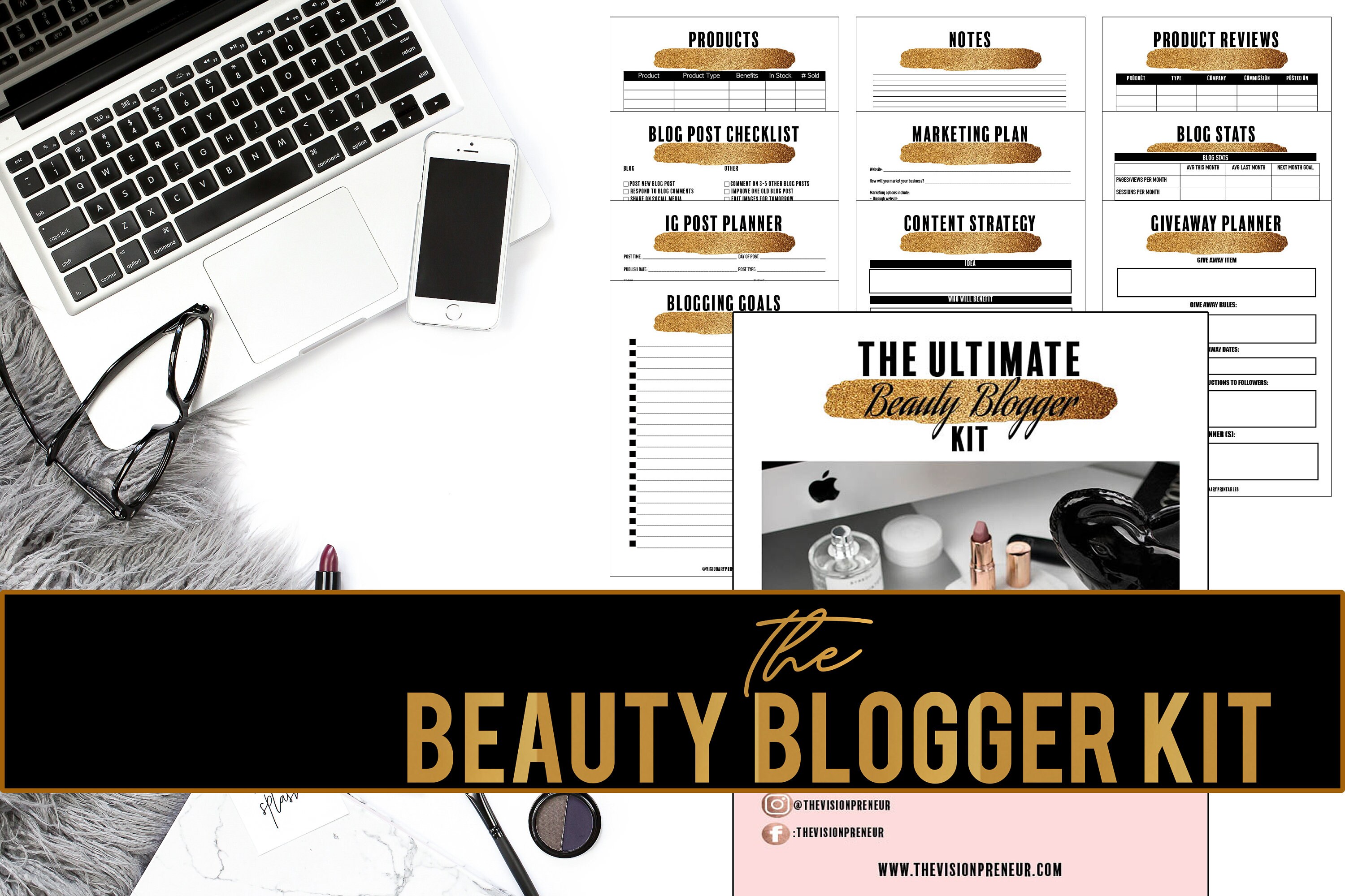 Beauty Blogger Kit// Beauty Blogger Forms// Beauty Blogging Business ...