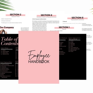 Employee Handbook// Company Employee Handbook// Editable Handbook// Employee Guide// Policies and Procedures// Edit in Canva// Printable