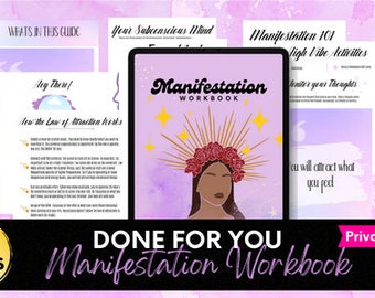 Manifestation Workbook Template: PLR, Rebrandable in Canva (Digital Download
