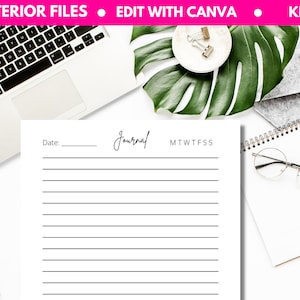 KDP Journal Interior Files: Commercial Use PDF, Ready to Upload (Instant Download