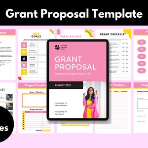 Editable Grant Proposal Template: Nonprofit Fundraising (Canva Compatible, Digital Download)