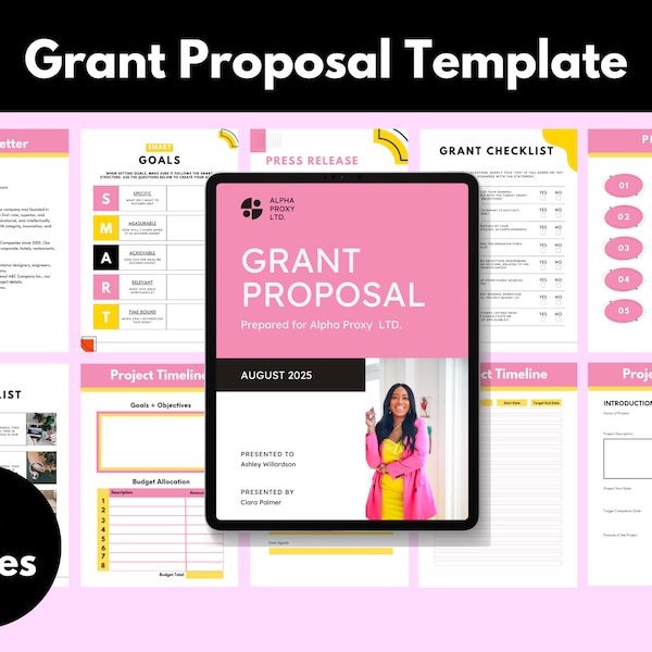 Comprehensive Grant Proposal Template - Editable Digital Grant Proposal Writing Template - Perfect for Effective Fundraising and Nonprofits