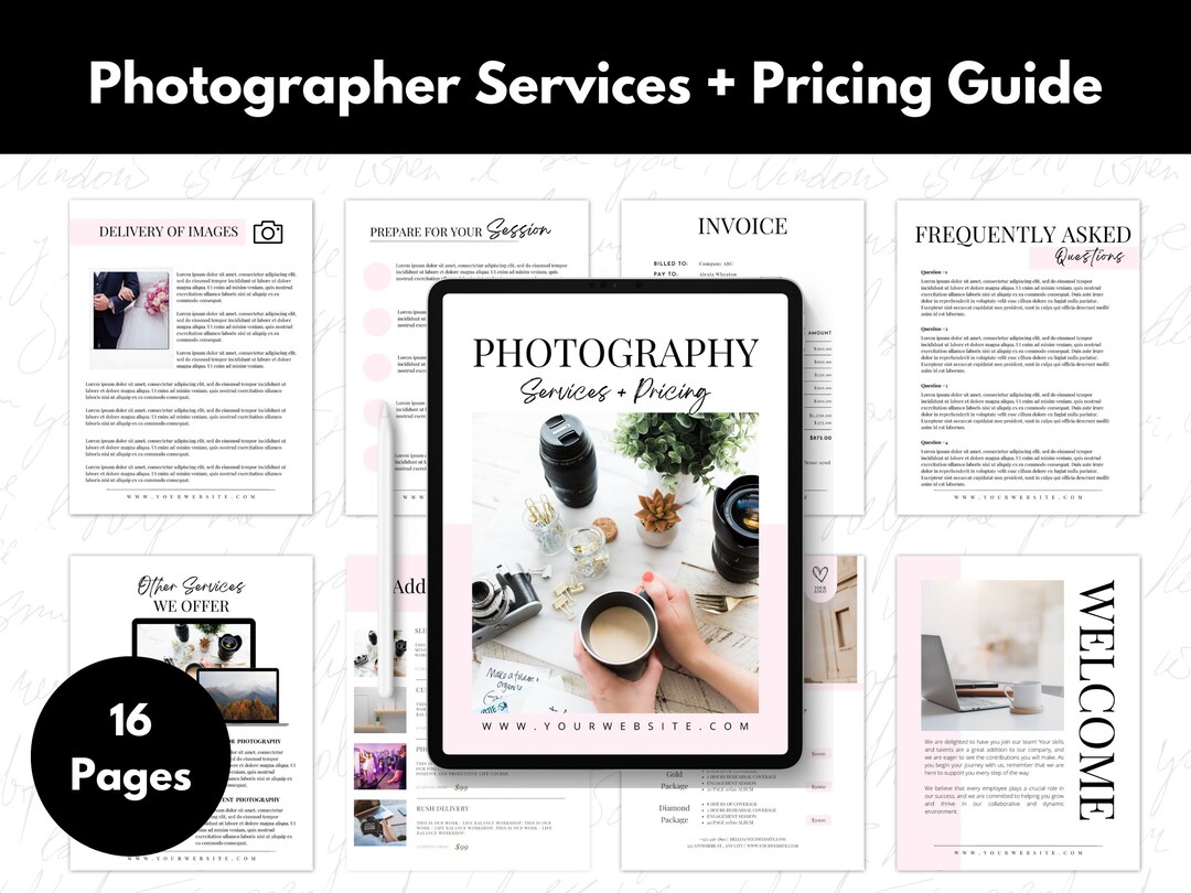 Photography Welcome Guide Template: Services and Pricing (digital ...