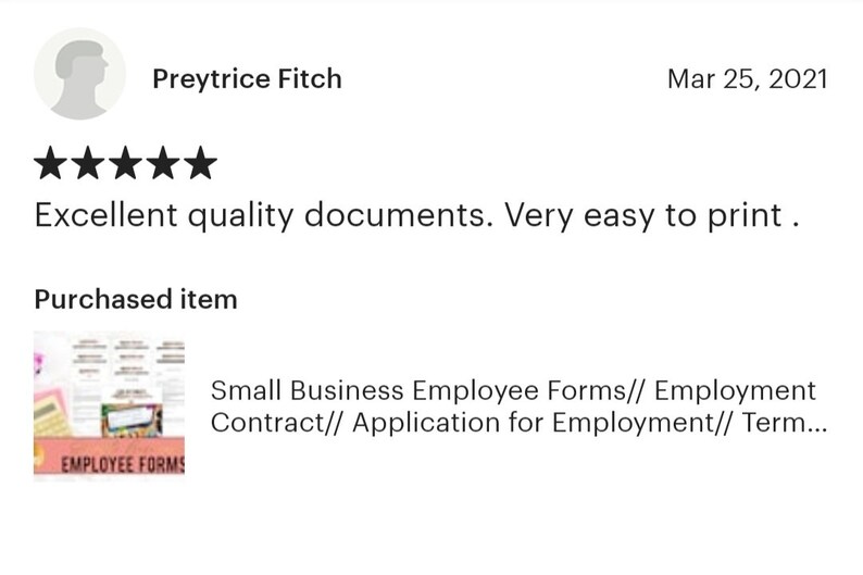 Small Business Employee Forms// Employment Contract// Etsy Canada