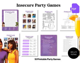 Insecure-Inspired Party Games Bundle | Printable Girls Night Games, Trivia, Write-In Games & Activities, Bingo, Crossword, Word Find Games