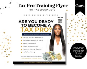 Tax Preparer Flyer | Become a Tax Pro Marketing Flyer | Tax Business Promotion Template