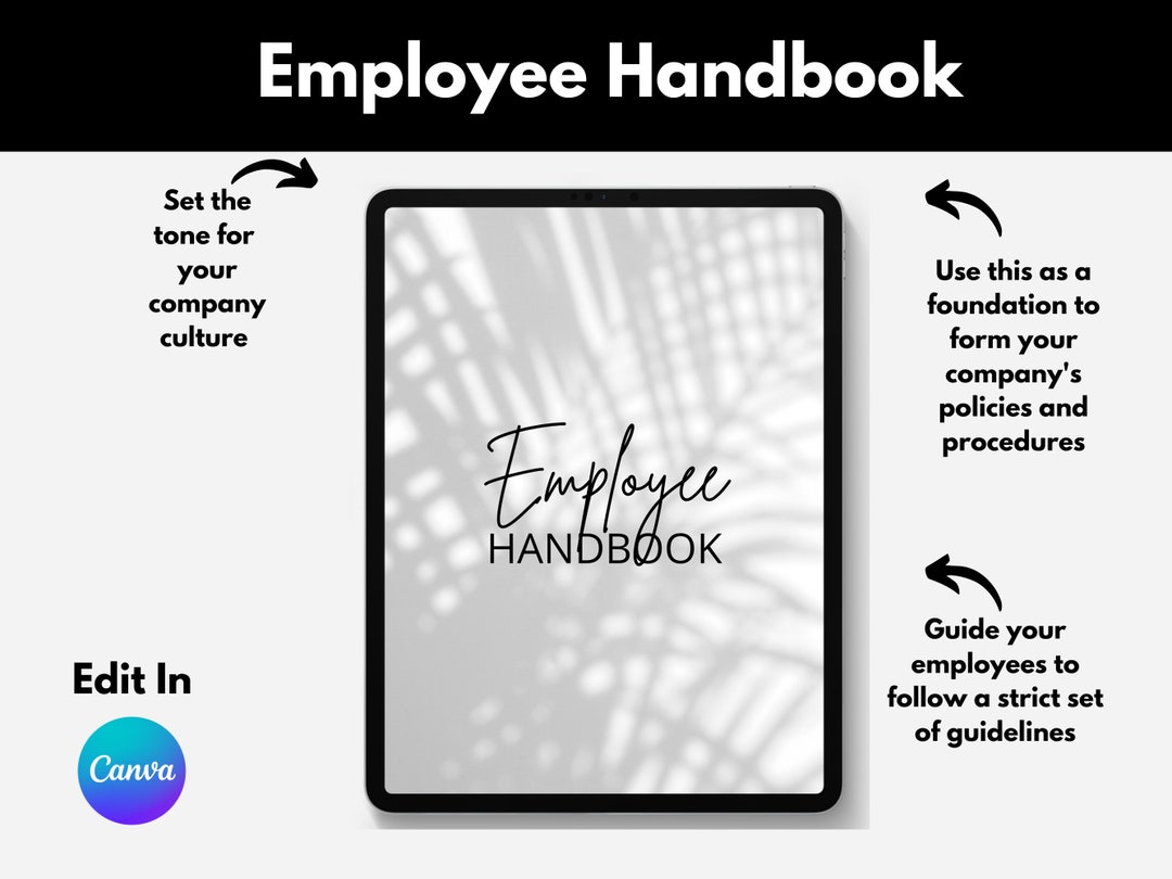 Employee Handbook, Company Employee Handbook, Editable Handbook