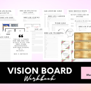 Vision Board Workbook//how to Make a Vision Board//law of - Etsy