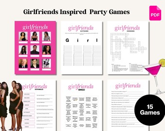 Girlfriends Themed Girls Night Party Games Bundle | Iconic Best Friends TV Show Inspired | Birthday, Brunch & Wine Night Printable Games