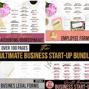 Business Start-Up Bundle: Forms, Planner, Accounting, Legal (Printable PDF)