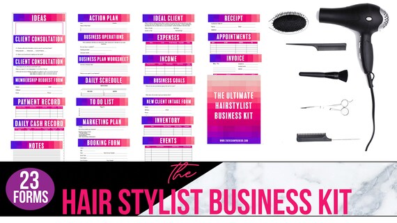 Hair Stylist Business Kit Hair Stylist Business Forms Hair Etsy
