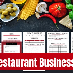 Restaurant Business Forms// Restaurant Logos/ Restaurant Business Cards// Deluxe Restaurant Business Startup Kit// Start your own Restaurant