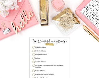 Morning Routine Planner & Checklist | MITs, Habit Stack, 30-Day Tracker | Printable PDF