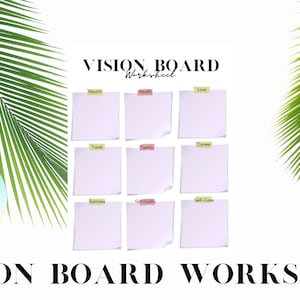 Vision Vision Board Worksheet// Law of Attraction// Visualization Worksheet// Vision Board List//Make a Vision Board// Goodnotes Compatible