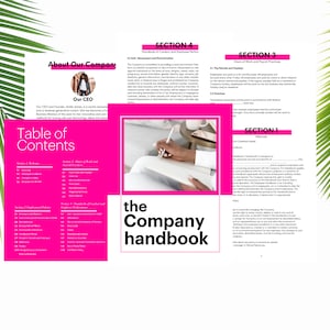 Employee Handbook// Company Employee Handbook// Editable Handbook// Employee Guide// Policies and Procedures// Edit in Canva// Printable