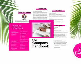 Editable Company Employee Handbook Template: Policies & Procedures (Edit in Canva)