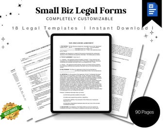 Small Business Legal Form Bundle | Bill of Sale, Cease and Desist, Operating Agreement & Contract Templates
