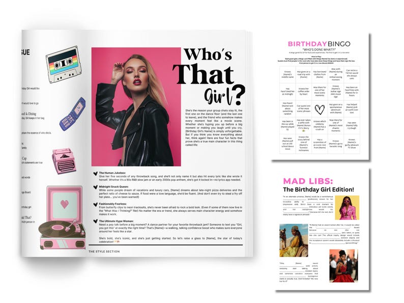 Editable Birthday Magazine Template: Fun Party Keepsake (canva Template ...