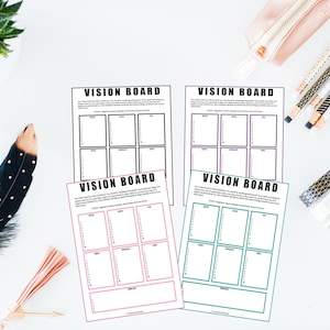 Vision Board Worksheet// Vision Board Checklist// Law of - Etsy