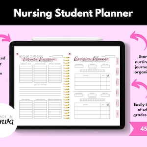Nursing School Digital Planner | Care Plans, Vitals, Labs, Study & Goals | Instant Download PDF