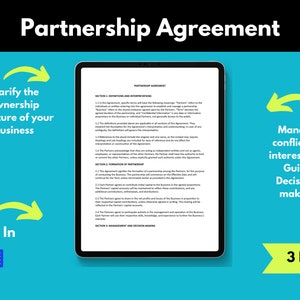 Partnership Agreement - Business Collaboration Contract  - Start-Up Partnership Planning - Secure  Comprehensive Business Contract