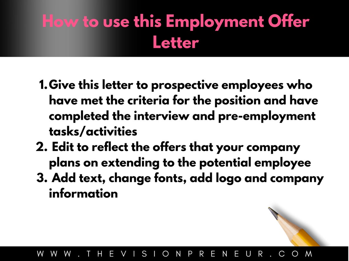 Employment Offer Letter, Employee HR Forms, Small Business Forms, Small