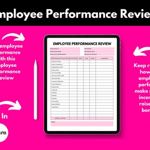 Employee Performance Review Template, HR Performance Review, Employee Evaluation, Small Business Owner, Canva Template, Digital Download