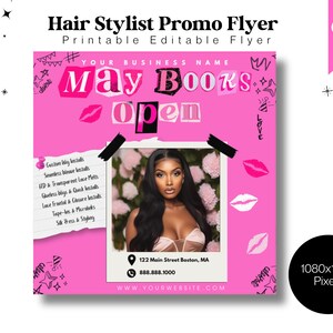 Hair Flyer, May June Booking Flyer, Appointments Available Flyer, Bookings Open Flyer, Lash Flyer, Nail Flyer, Wig Flyer, Canva template