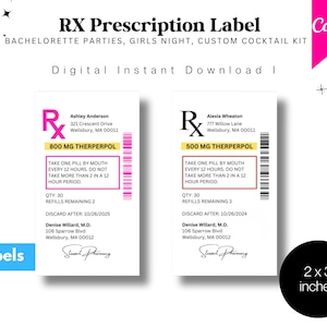 Editable RX Label Template: Custom Prescription Bottle Labels (Digital Download)