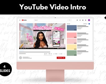 Modèle d'introduction animée YouTube : vidéo modifiable Canva (téléchargement numérique