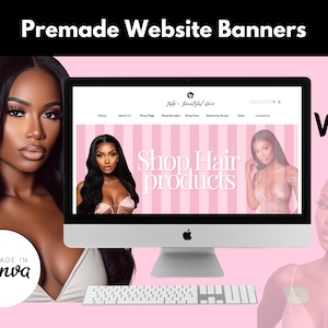 Premium Pink Shopify Banner – Premade Wix Header | Chic Website Design | Instant Download Digital Branding for Online Boutiques