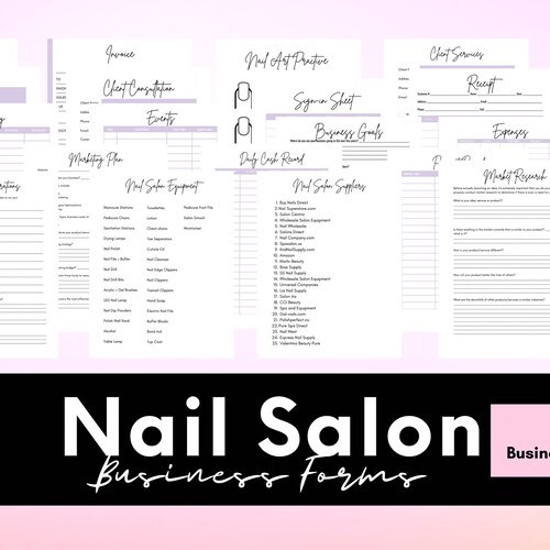 Nail Salon Business Kit// Nail Salon Forms// Client - Etsy Nail Salon Business Kit// Nail Salon Forms// Client - Etsy