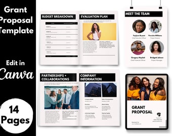 Editable Non Profit Grant Proposal Template (Digital Download)