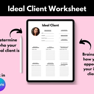 Ideal Client Worksheet, Business Planning, Attracting Clients, Finding ...