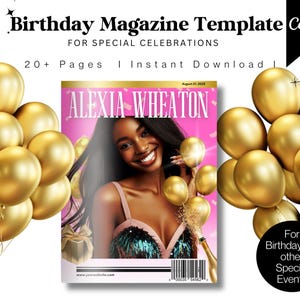 Editable Birthday Magazine Template: DIY Party Keepsake (Canva Template)