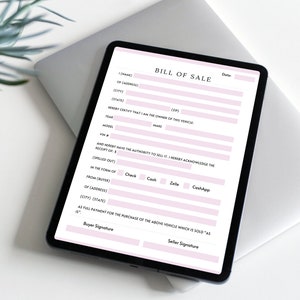 General Bill of Sale Form | Fillable PDF Template | Car/Truck/Motorcycle/Boat | Printable, Instant Download