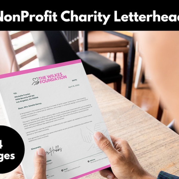 NonProfit Charity Official Letterhead Template, NonProfit Letterhead, Canva Template, Business Letterhead, Stationery for Business, Editable