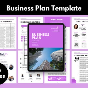 Business Plan Template, Startup Business Plan, Business Plan Canva, Editable Business Plan Template, Instant Download, Printable Biz Plan