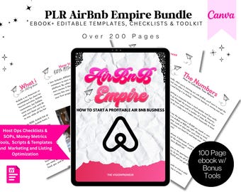 Airbnb Business Starter Kit PLR: eBook + 30 Editable Templates