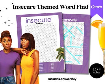 Insecure-Inspired Word Find Game | Printable Party Game for Girls Night, Birthday, Watch Party | Instant Download