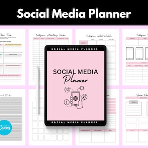 Digital Social Media Planner: Content Calendar, Post Insights Tracker, Hashtag Organizer, Audience Insights, Ad Campaign Planner, iPad