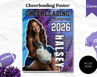 Editable Cheer Poster Template: Canva Team Spirit Sign (16x20, Digital Download)