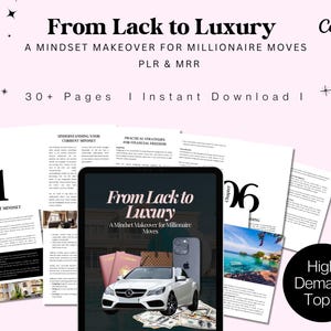From Lack to Luxury PLR Ebook Template | Money Mindset Makeover Guide for Resale | Editable Canva Digital Product for Entrepreneurs