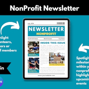 Nonprofit Newsletter Canva Template: US Letter (Digital Download)