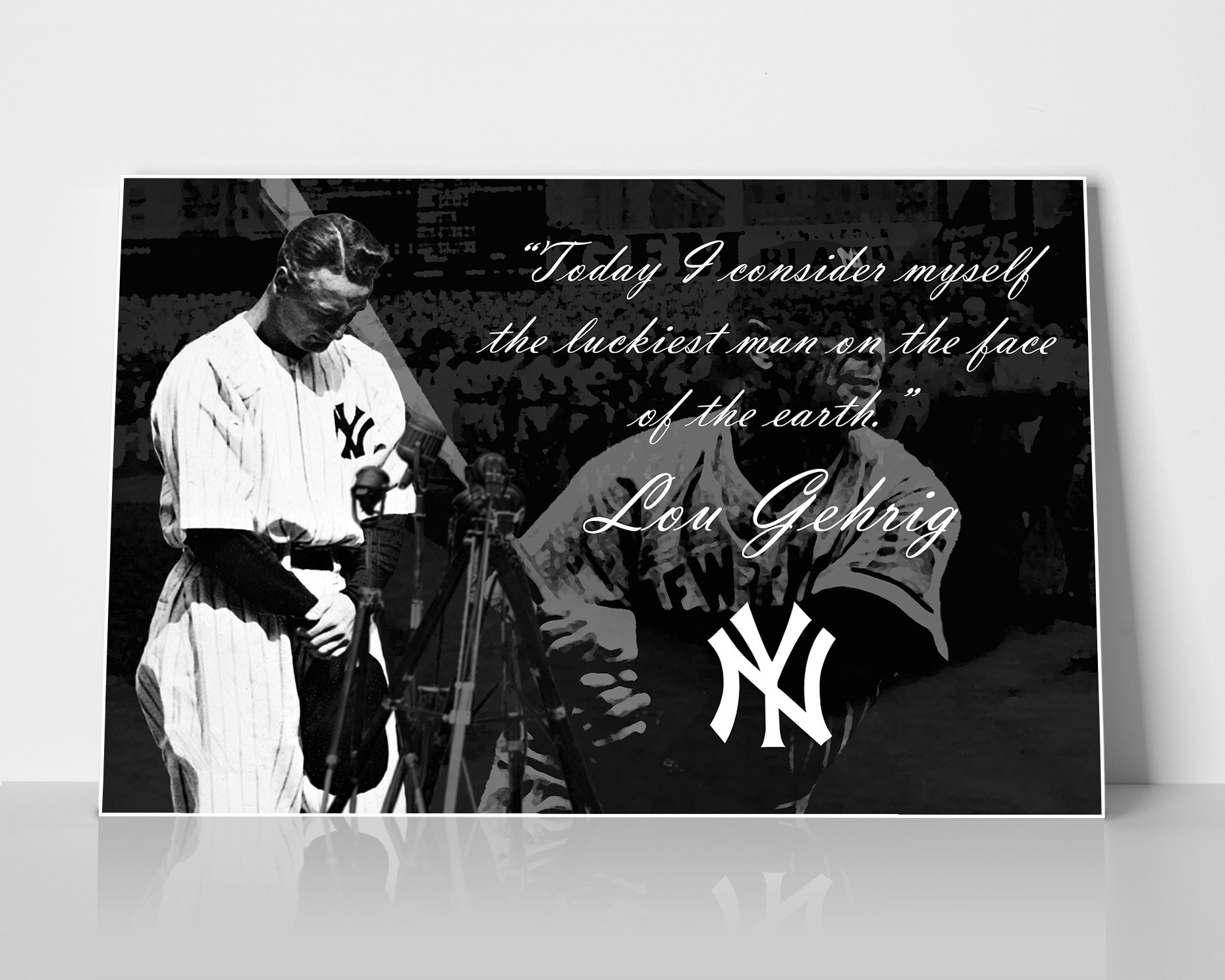 vintage antique old MVP Black and white Iron horse Lou Gehrig Farewell Speech photo #2 Vitage Print