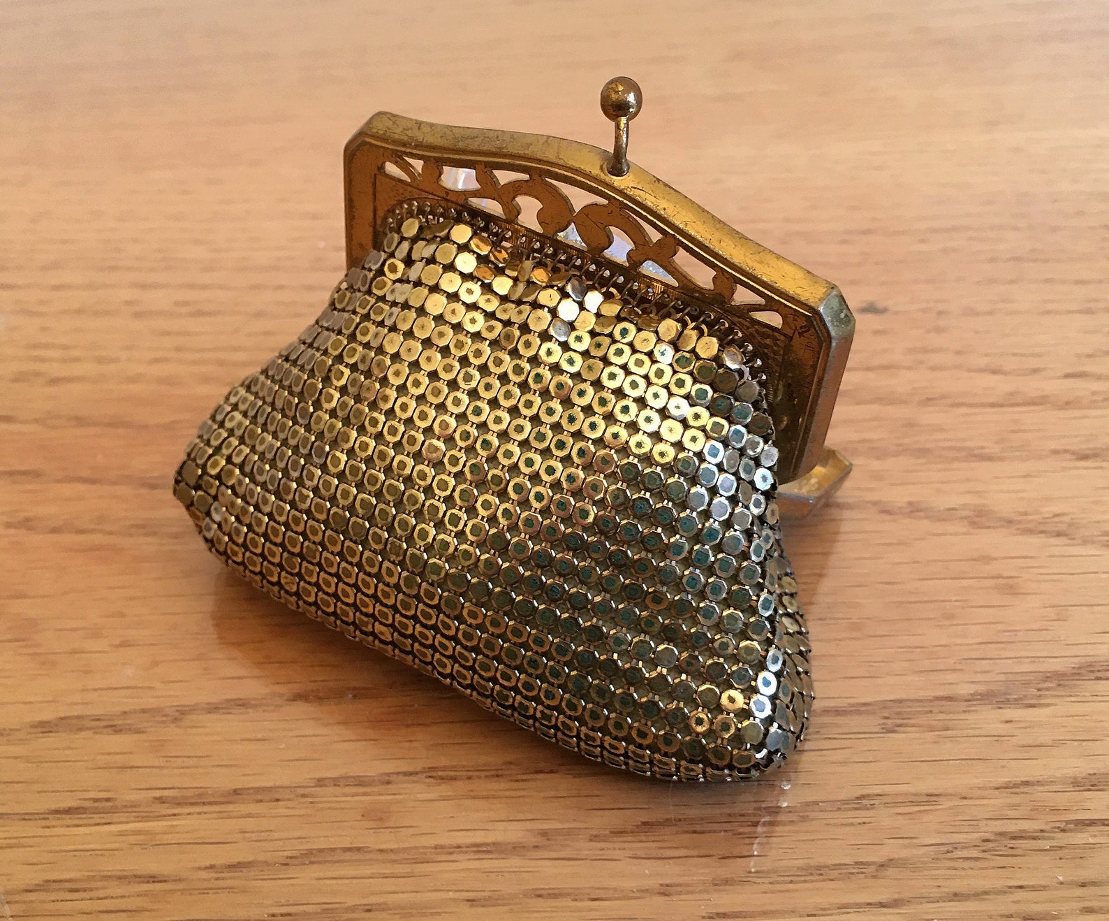 BrassMesh Chainmail Coin Purse Vintage Whiting & Davis Etsy
